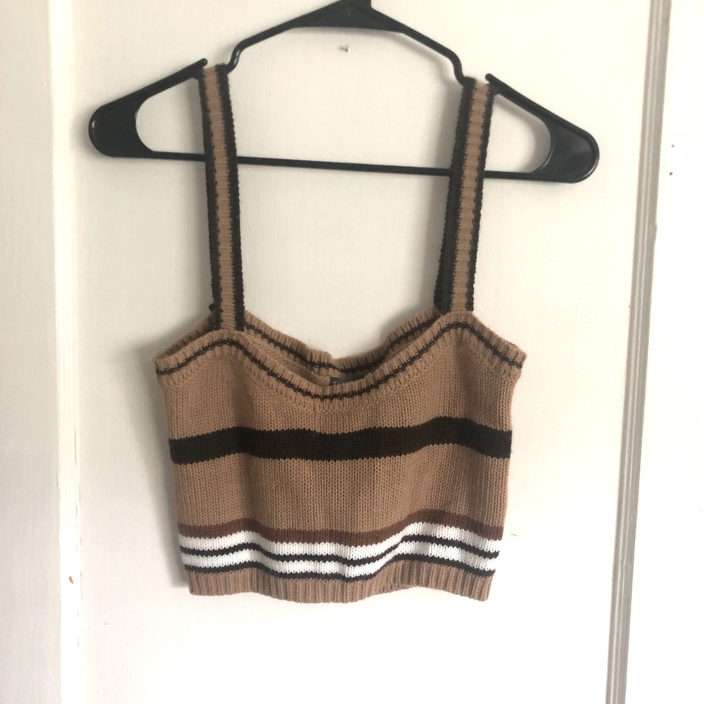 Cropped brown tank top
